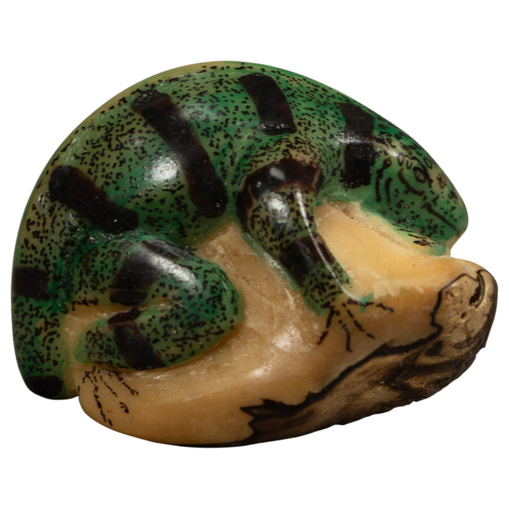 Vintage Iguana Lizard Reptile Tagua Carving