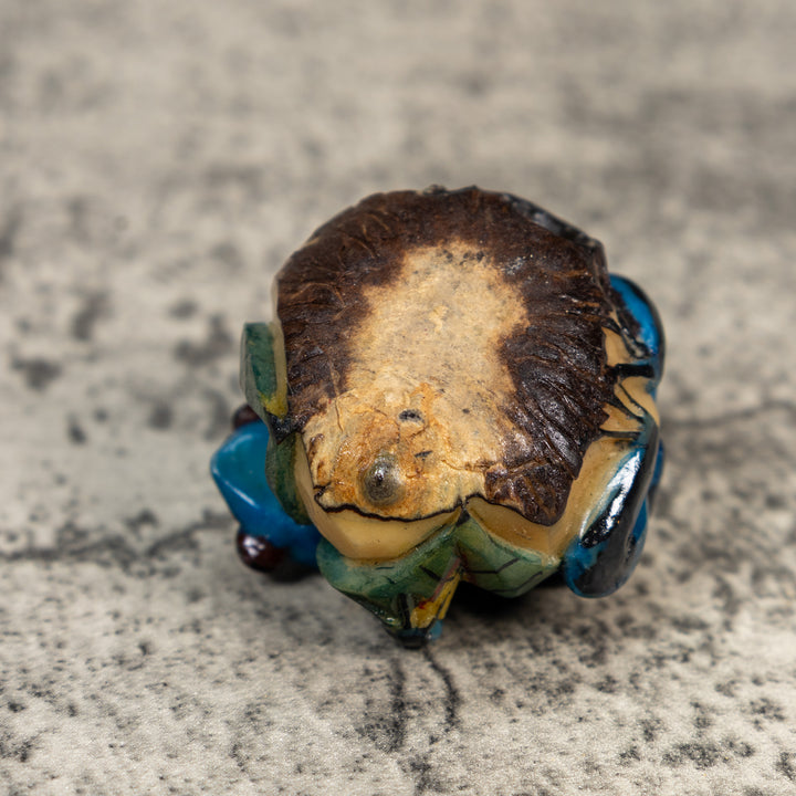 Black And Blue Poison Dart Frog Tagua Carving