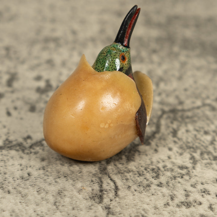 Vintage Seed Eater Bird Emerging From Egg Tagua Carving