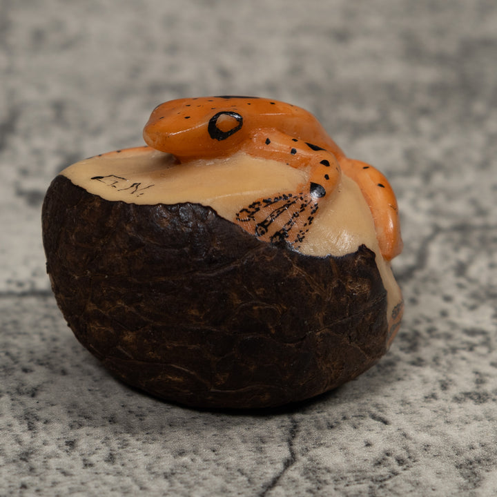 Vintage Poison Dart Frog Tagua Carving
