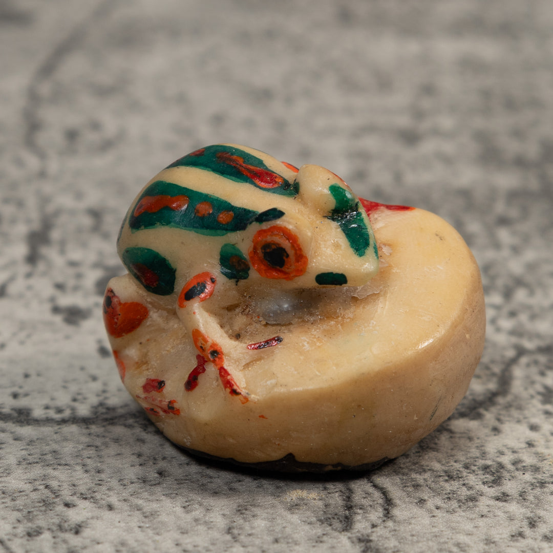 Red And Blue White Poison Dart Frog Tagua Carving