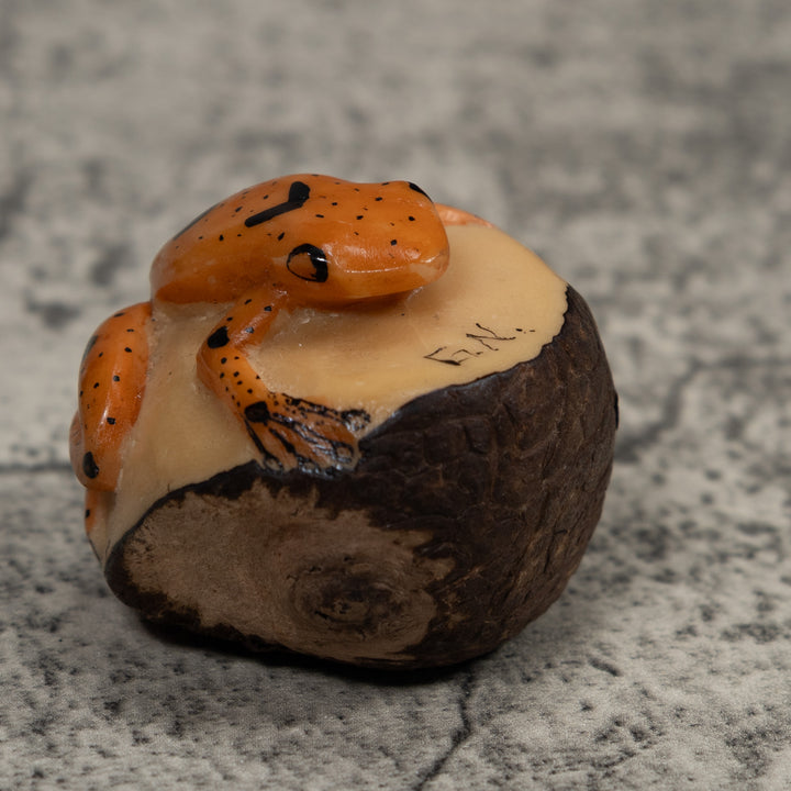 Vintage Poison Dart Frog Tagua Carving