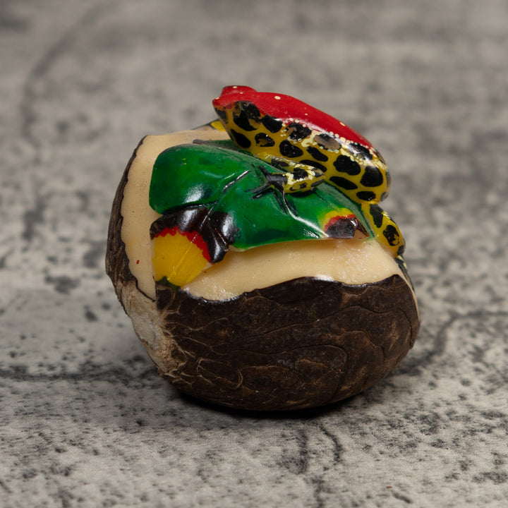 Red Yellow And Black Poison Dart Frog Tagua Carving