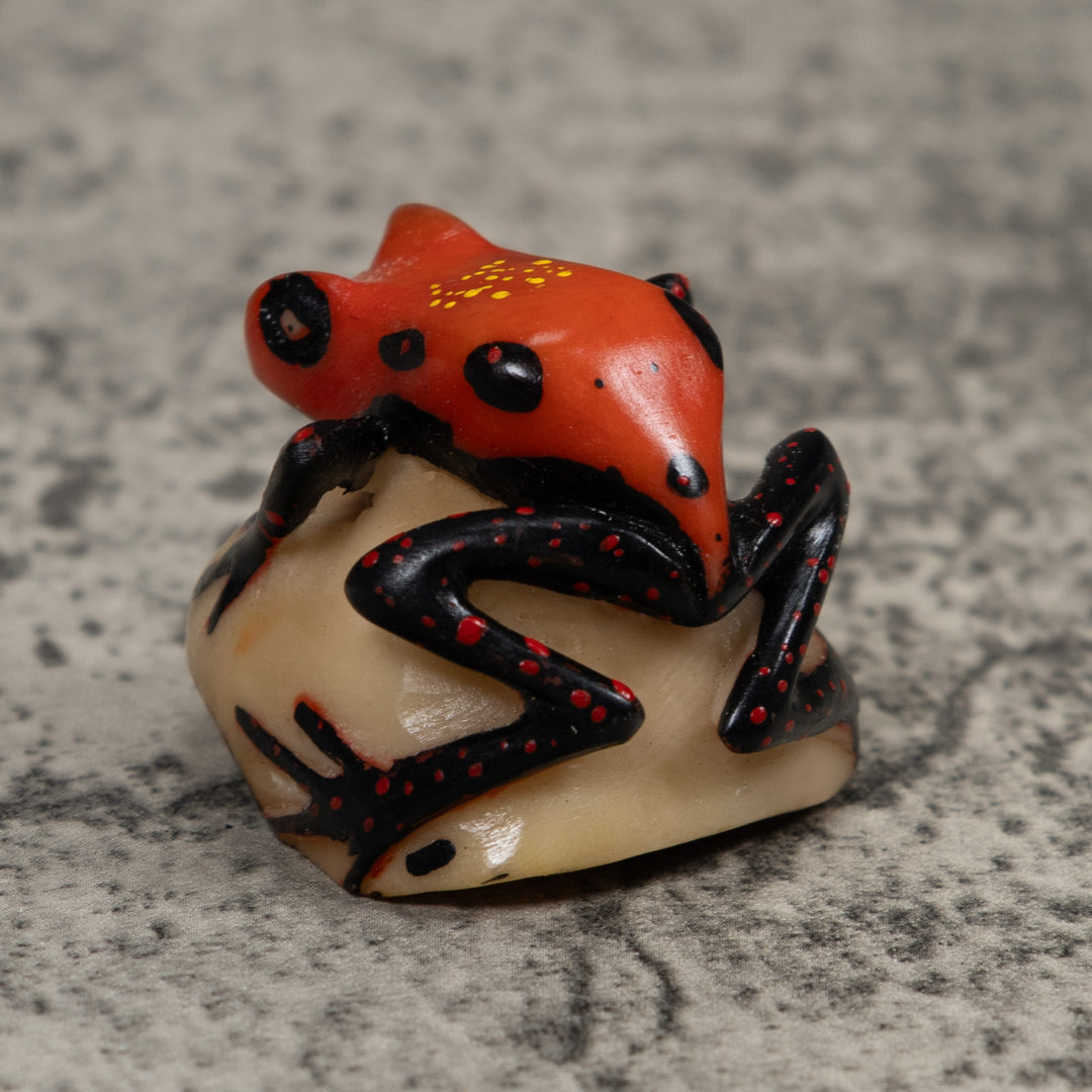 Vintage Poison Dart Frog Tagua Carving