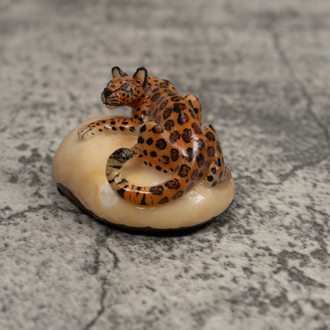 Ocelot Cat Tagua Carving