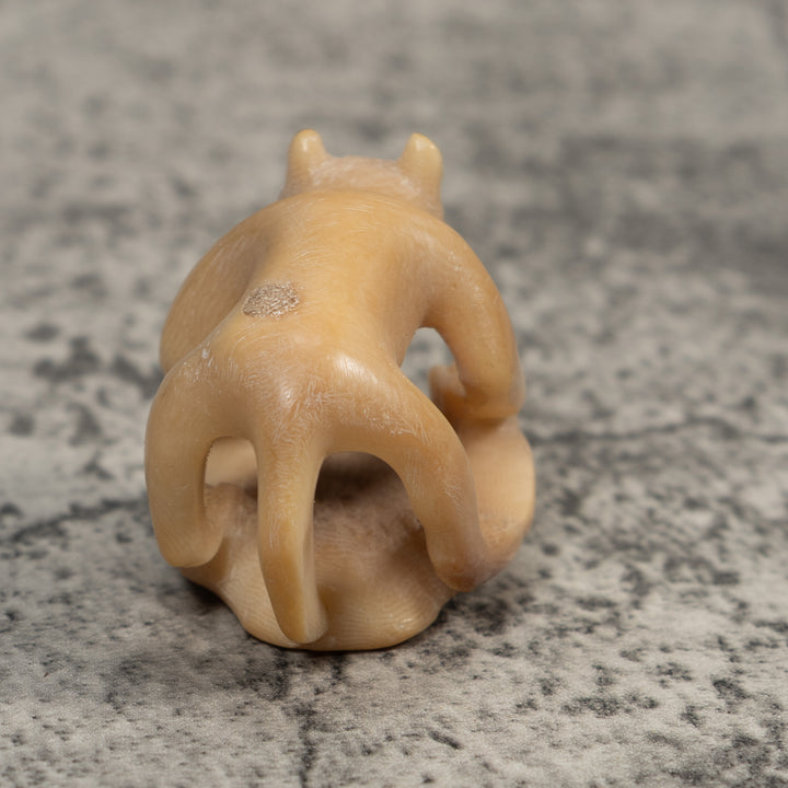 Vintage White Jungle Animal Tagua Carving