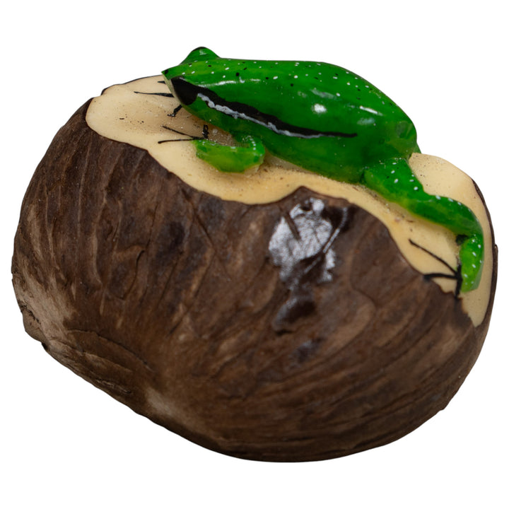 Vintage Green And Black Poison Dart Frog Tagua Carving
