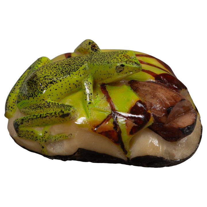 Green Frog Tagua Carving