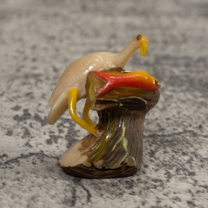 Waterfowl And Fish Tagua Carving