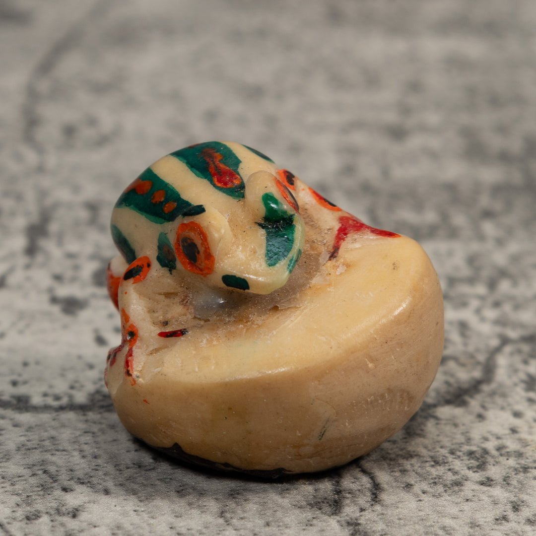 Red And Blue White Poison Dart Frog Tagua Carving