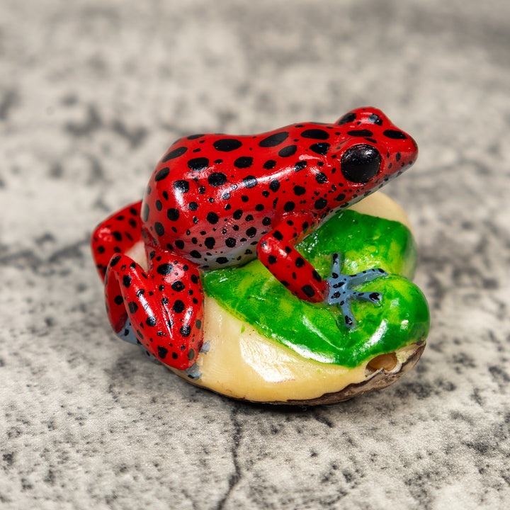 Red Poison Dart Frog Tagua Carving