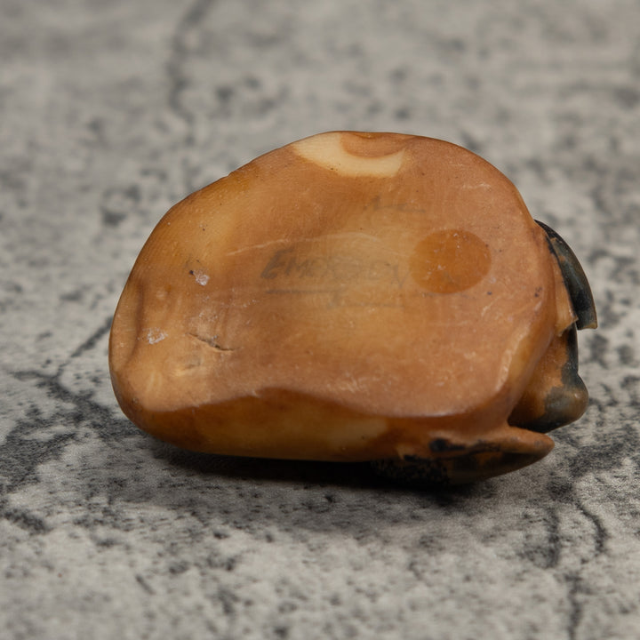 Vintage Green And Black Poison Dart Frog Tagua Carving