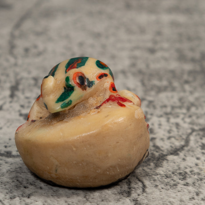 Red And Blue White Poison Dart Frog Tagua Carving