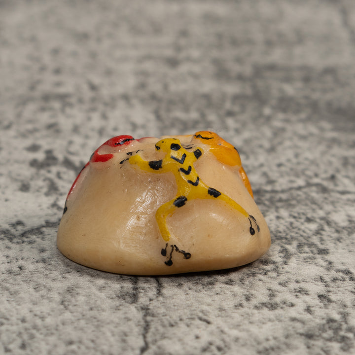 Yellow Gold And Red Triple Poison Dart Frog Tagua Carving