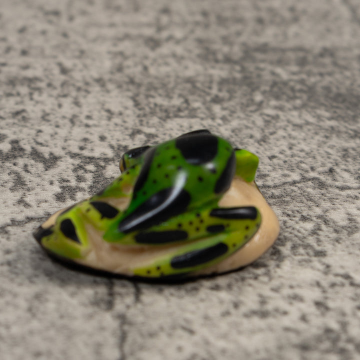 Vintage Green And Black Poison Dart Frog Tagua Carving