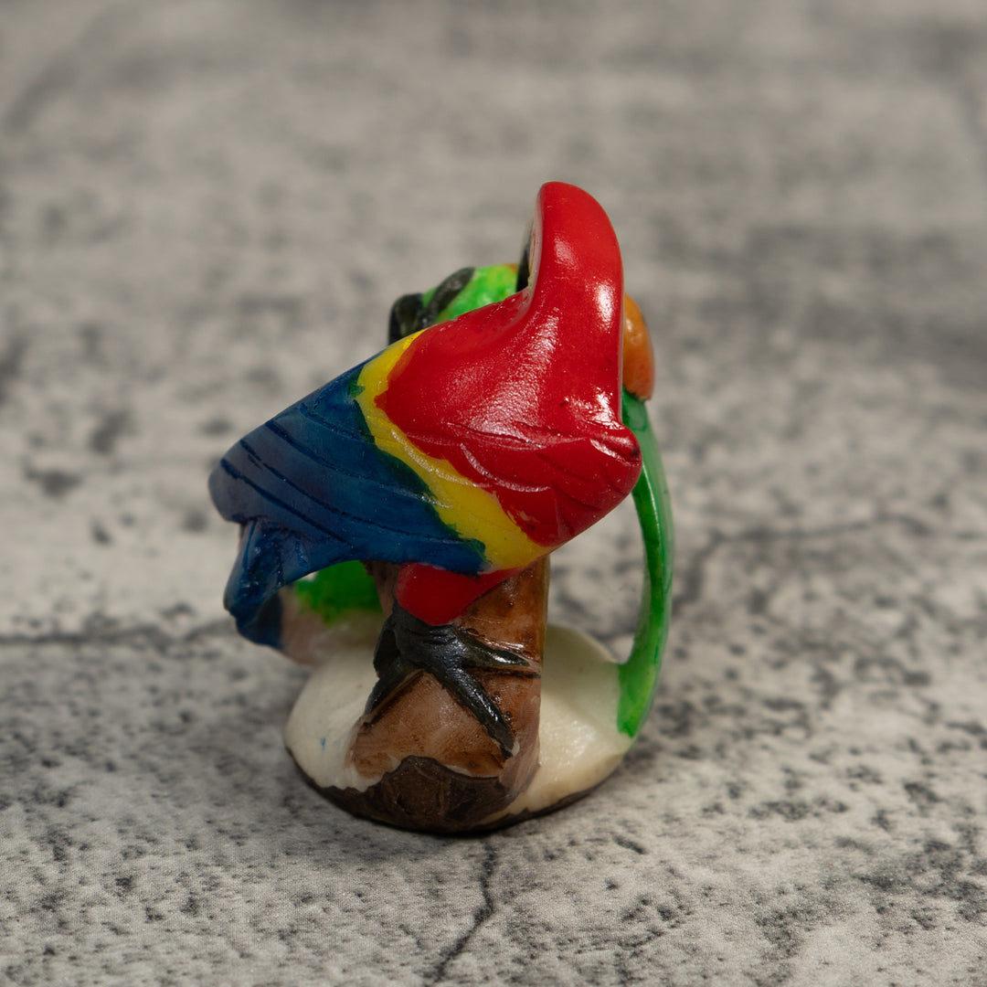 Red Blue And Yellow Macaw Parrot Bird Tagua Carving