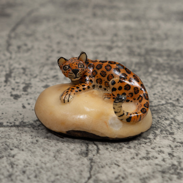 Ocelot Cat Tagua Carving