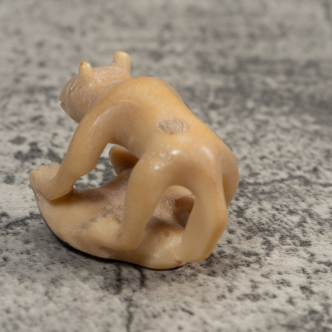 Vintage White Jungle Animal Tagua Carving