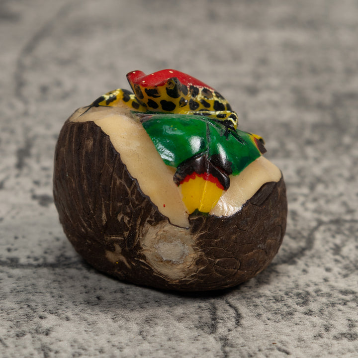 Red Yellow And Black Poison Dart Frog Tagua Carving