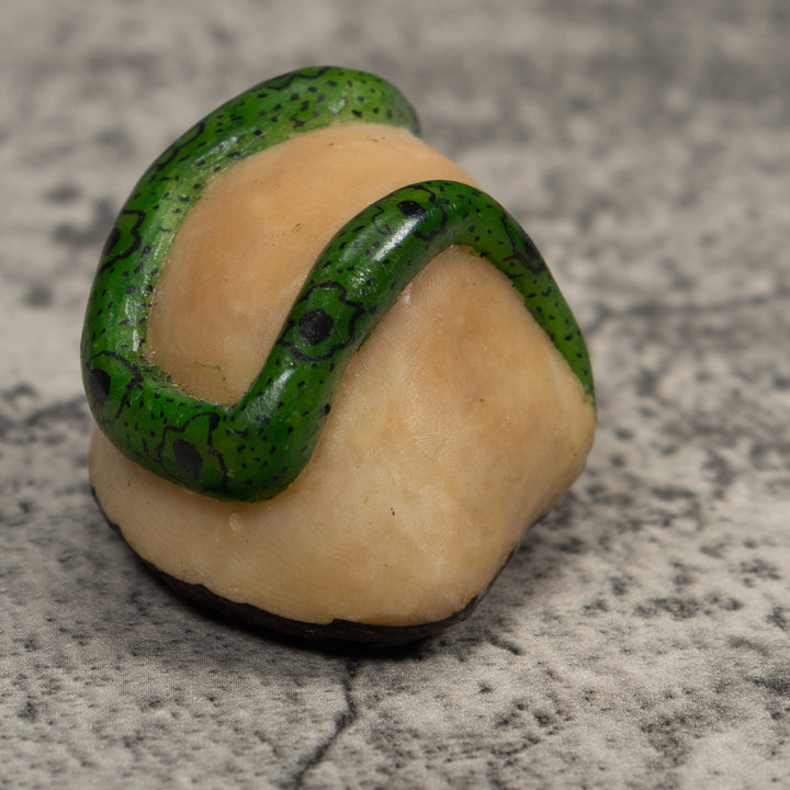 Snake Eating A Frog Tagua Carving