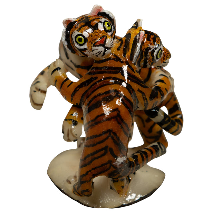 Two Jaguar Cat Tagua Carving