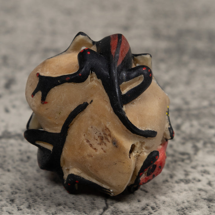 Vintage Red  Black Frog And Gecko Tagua Carving