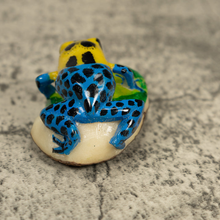 Blue And Yellow Poison Dart Frog Tagua Carving