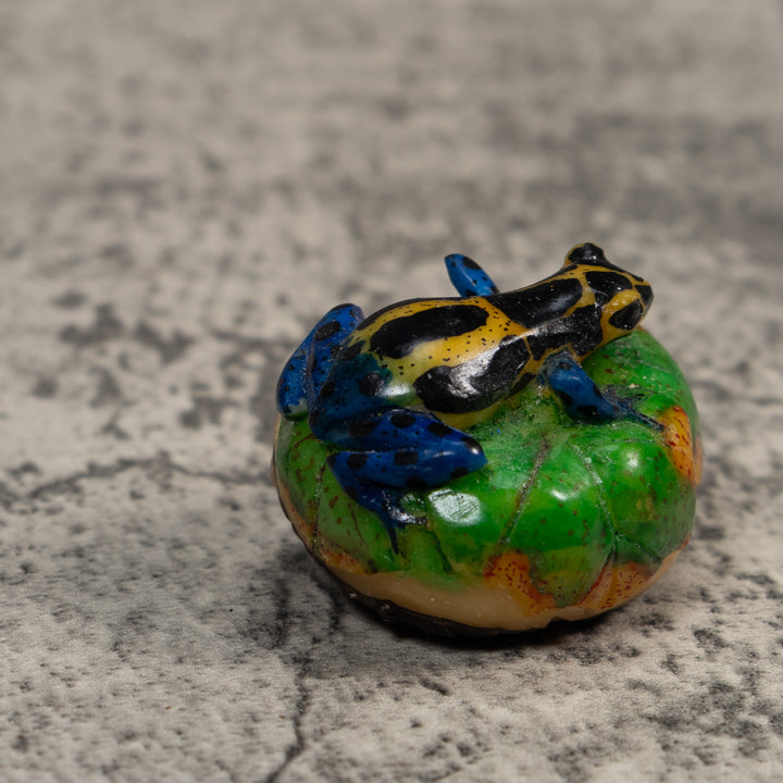 Black Blue And Yellow Poison Dart Frog Tagua Carving