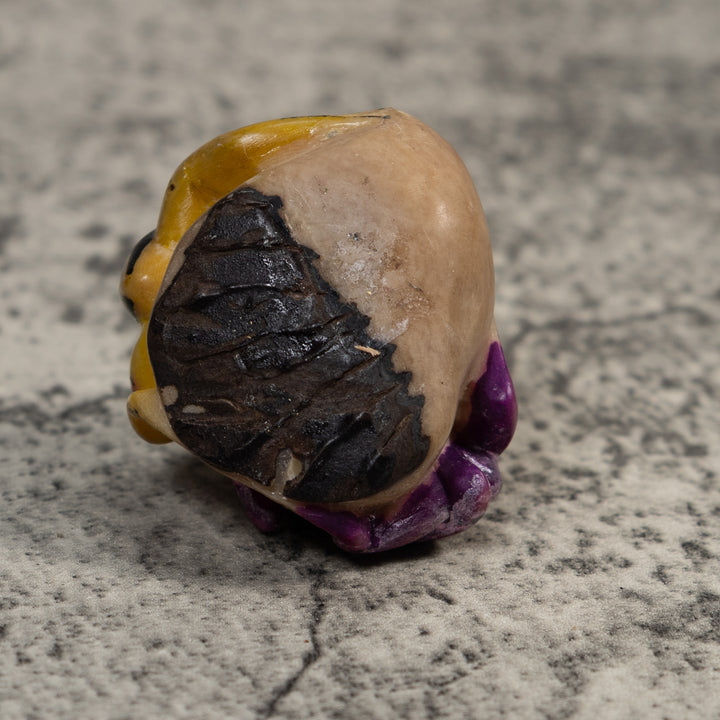 Double Vintage Purple And Gold Poison Dart Frog Tagua Carving
