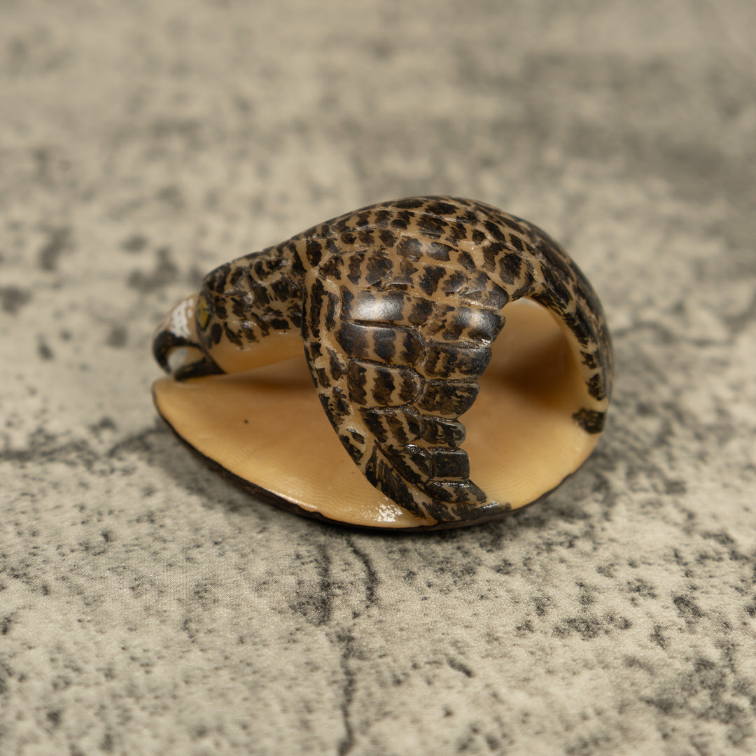 Vintage Feathered Hawk Bird Tagua Carving