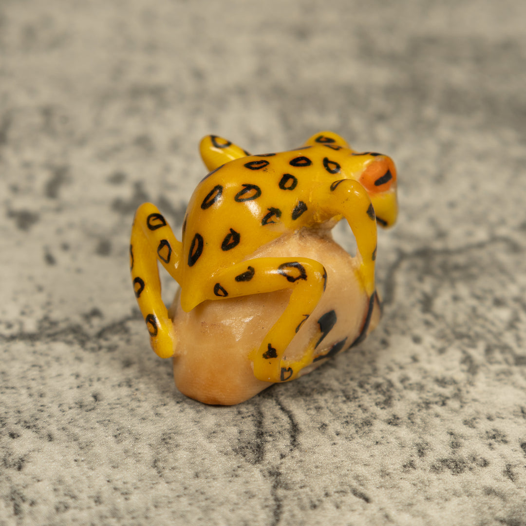 Vintage Golden Frog Tagua Carving