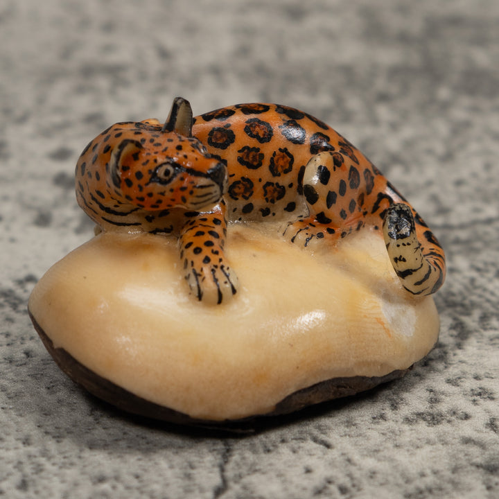 Ocelot Cat Tagua Carving