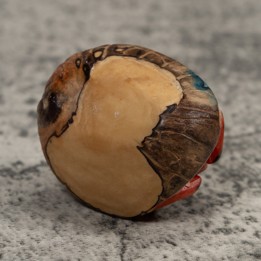 Vintage Black And Red Frog Tagua Carving