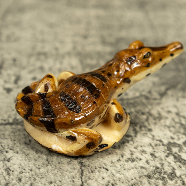 Alligator Crocodile Caiman Tagua Carving