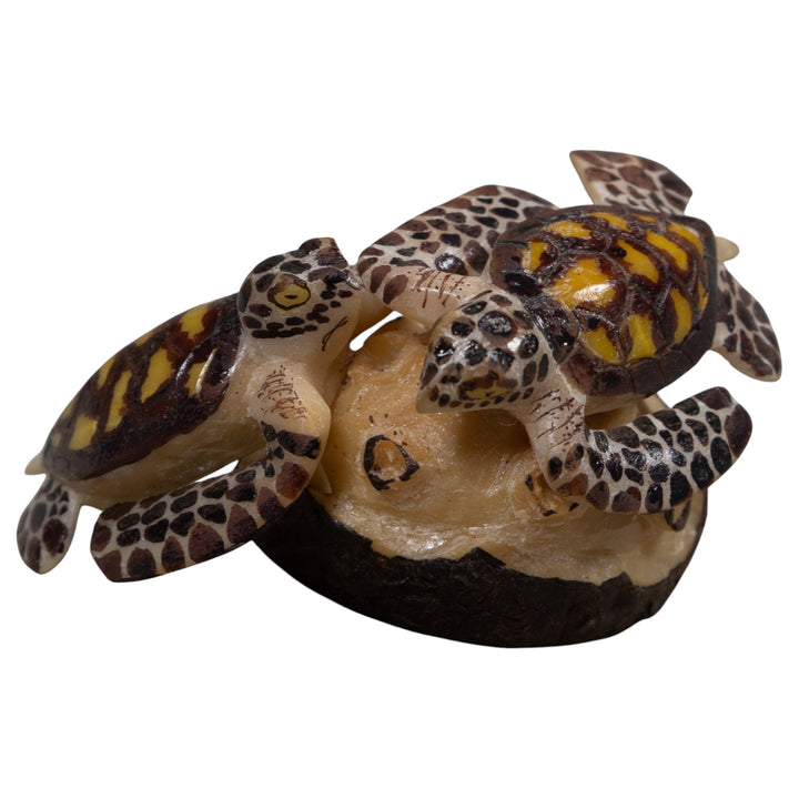 Double Sea Turtle Tagua Carving