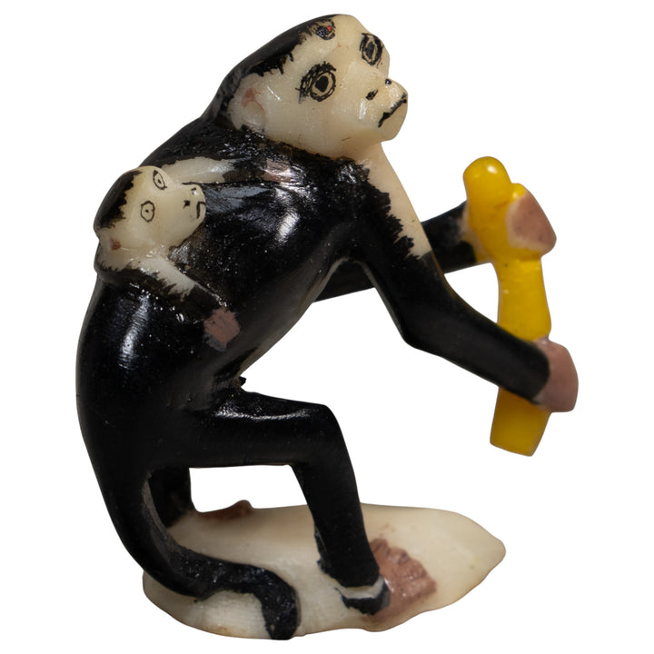 White Face Monkey With Youngster Tagua Carving