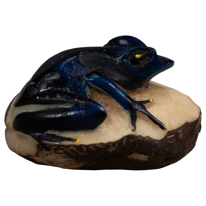 Vintage Blue Poison Dart Frog Tagua Carving