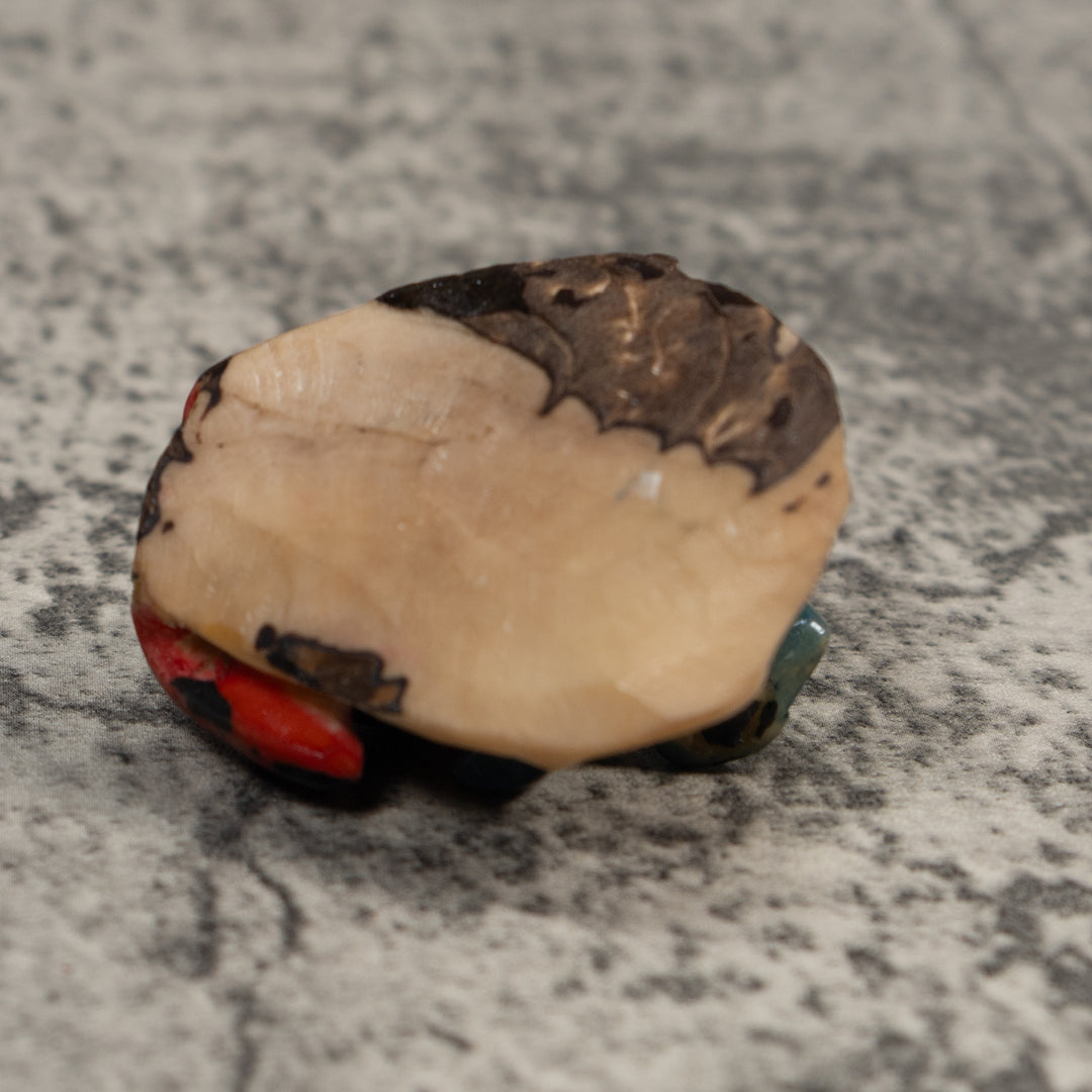 Vintage Blue Green And Black Poison Dart Frog Tagua Carving