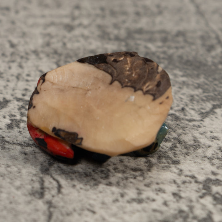 Vintage Blue Green And Black Poison Dart Frog Tagua Carving