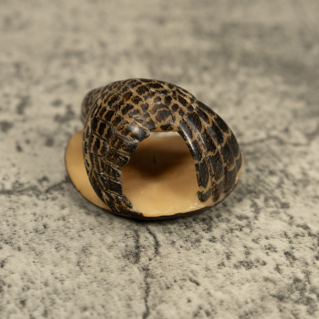 Vintage Feathered Hawk Bird Tagua Carving