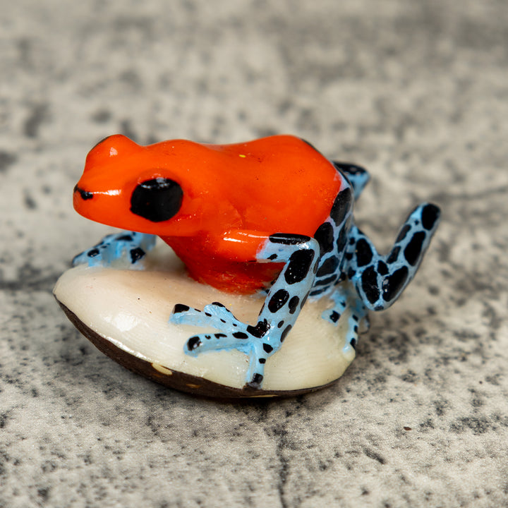 Red Black And Blue Poison Dart Frog Tagua Carving