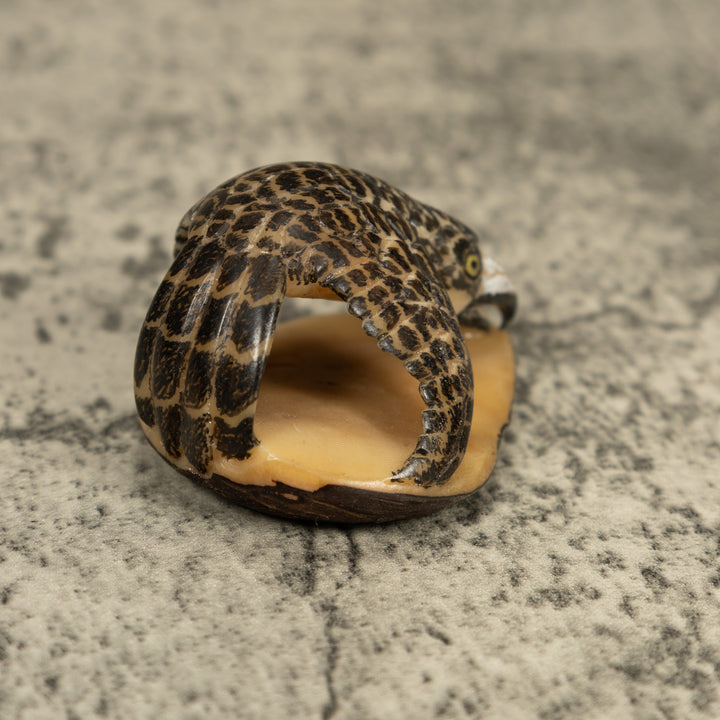 Vintage Feathered Hawk Bird Tagua Carving