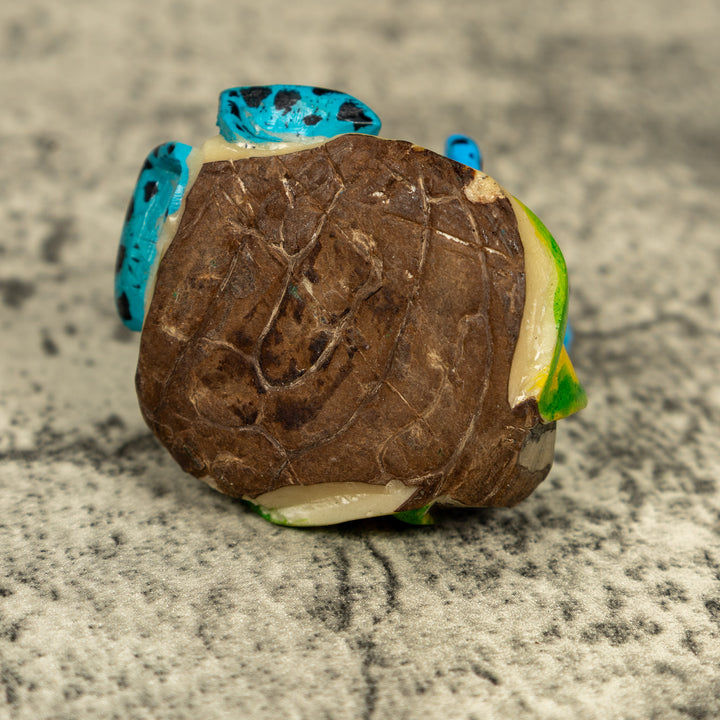 Blue And Black Poison Dart Frog Tagua Carving