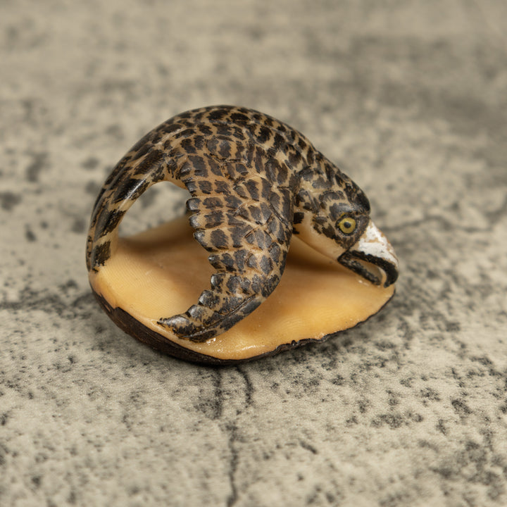 Vintage Feathered Hawk Bird Tagua Carving