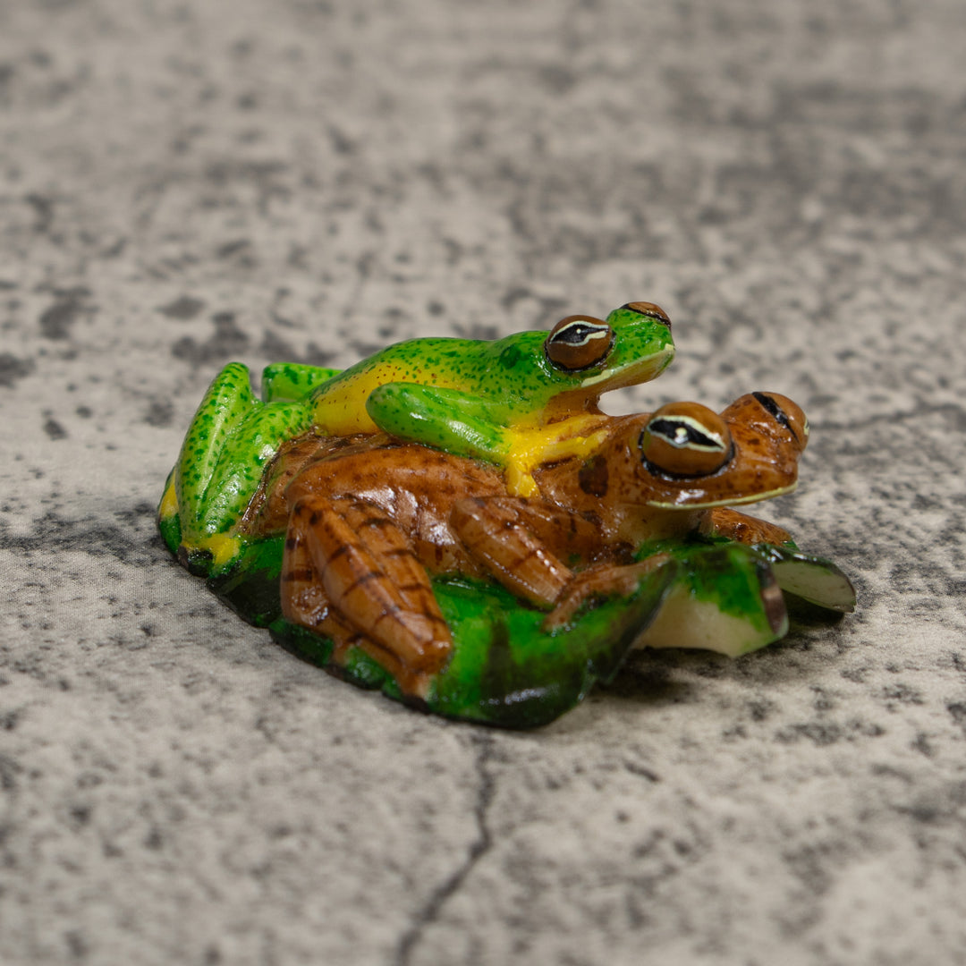 Black Yellow And Green Double Poison Dart Frog Tagua Carving