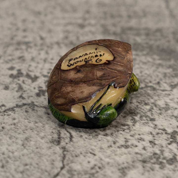 Black And Green Iguana Lizard Tagua Carving