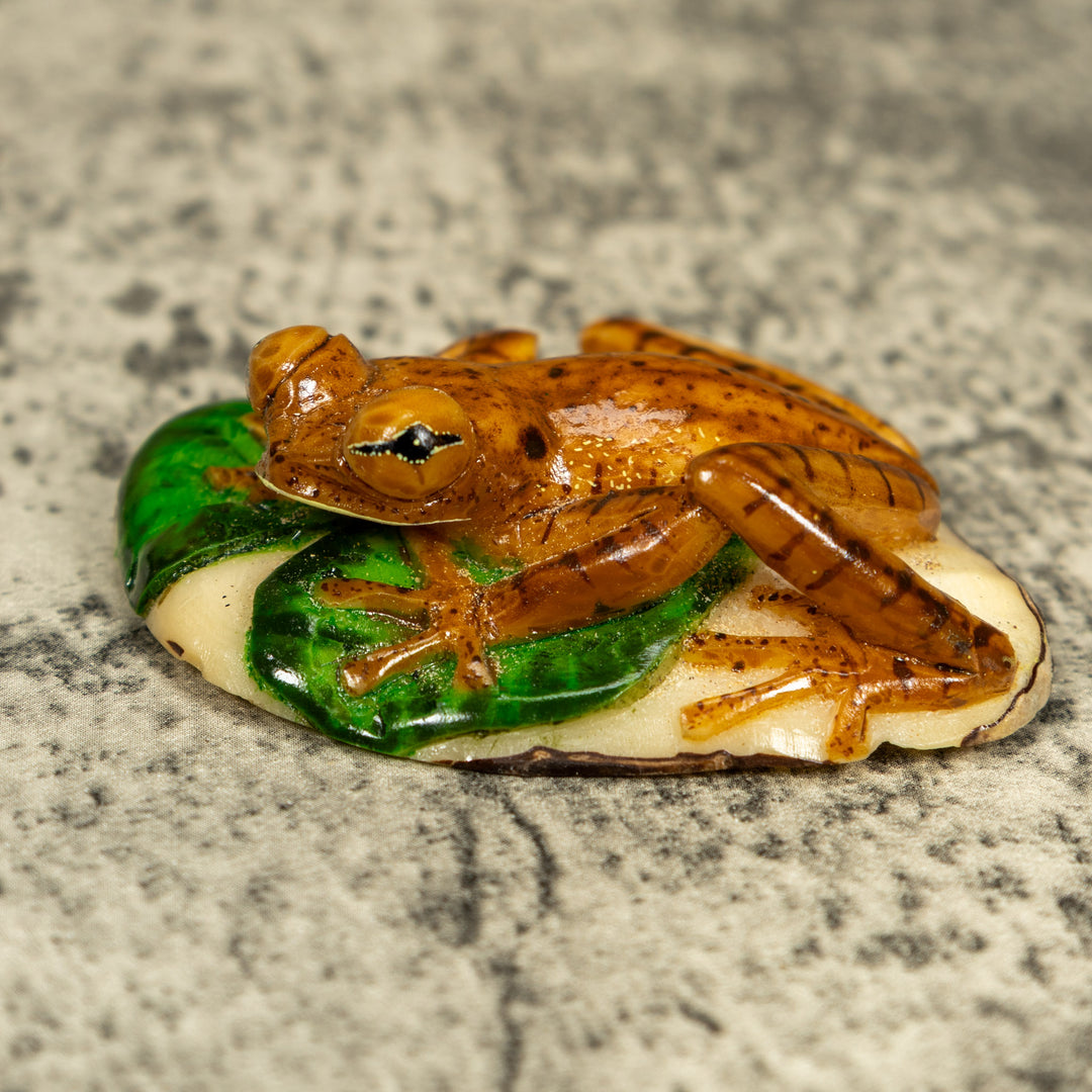 Brown And Black Poison Dart Frog Tagua Carving