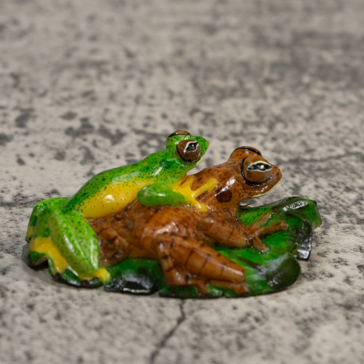 Black Yellow And Green Double Poison Dart Frog Tagua Carving