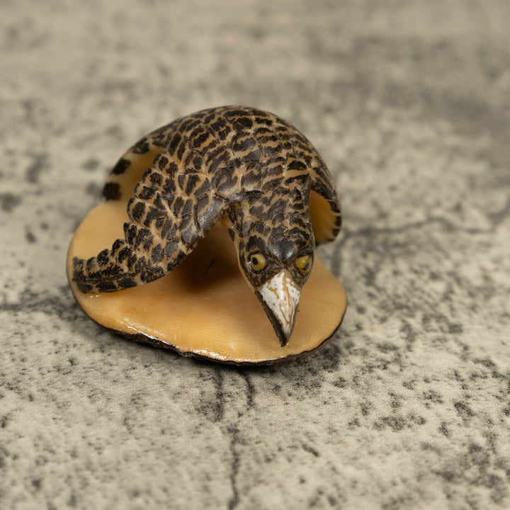 Vintage Feathered Hawk Bird Tagua Carving