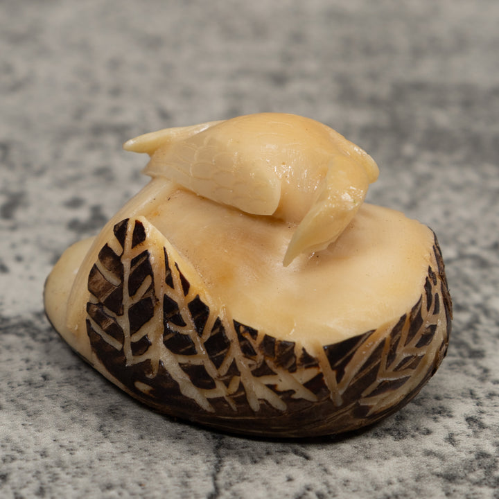 Vintage White Parrot Bird Tagua Carving